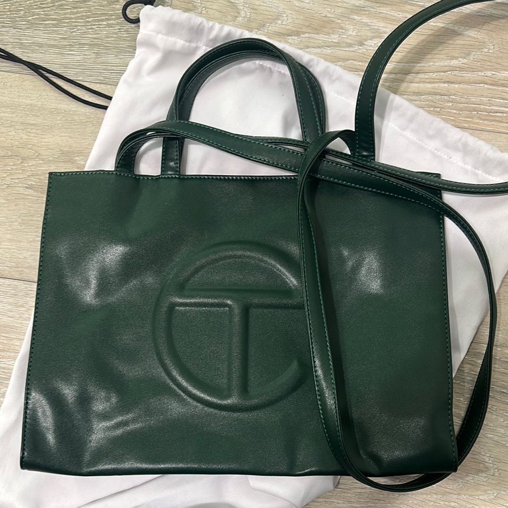 Telfar Dark Green Small Shopping Bag Tote